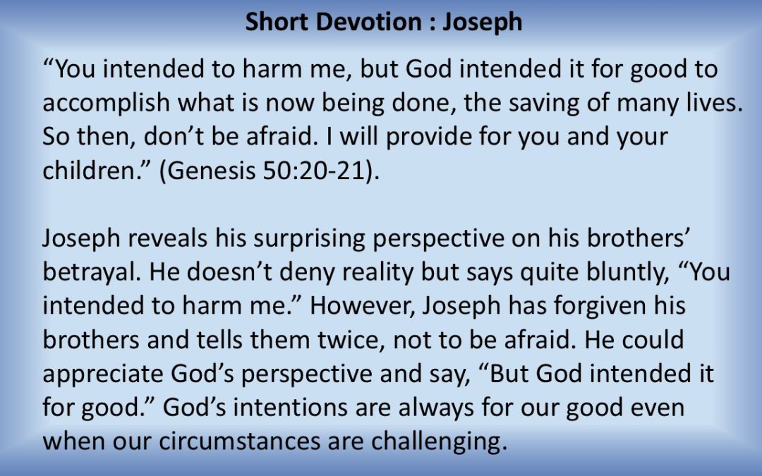 Short Devotion : Joseph