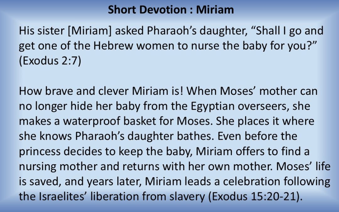 Short Devotion : Miriam