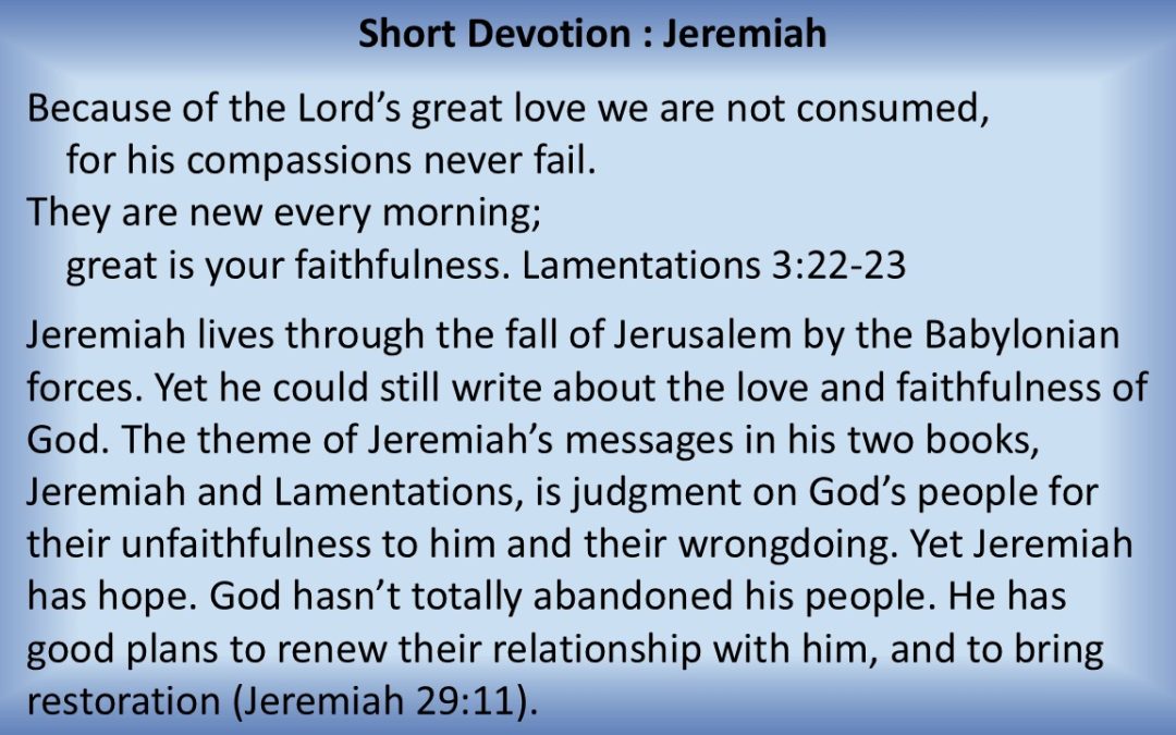 Short Devotion : Jeremiah